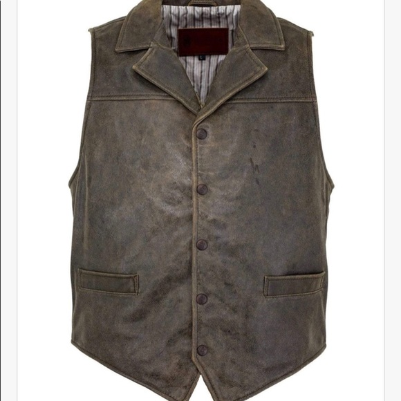 Outback Mens leather vest*dark brown* size large - Picture 3 of 5